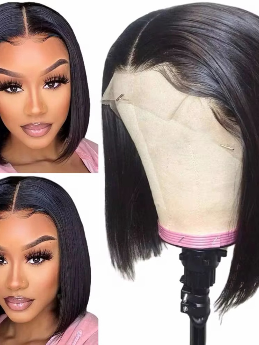 13x4 Glueless Lace Front Bob Wig 10” Natural Black